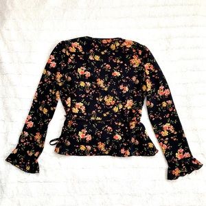 Floral Wrap Blouse